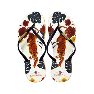 Samba Sol Women’s Fashion Collection Flip Flops - Tiger