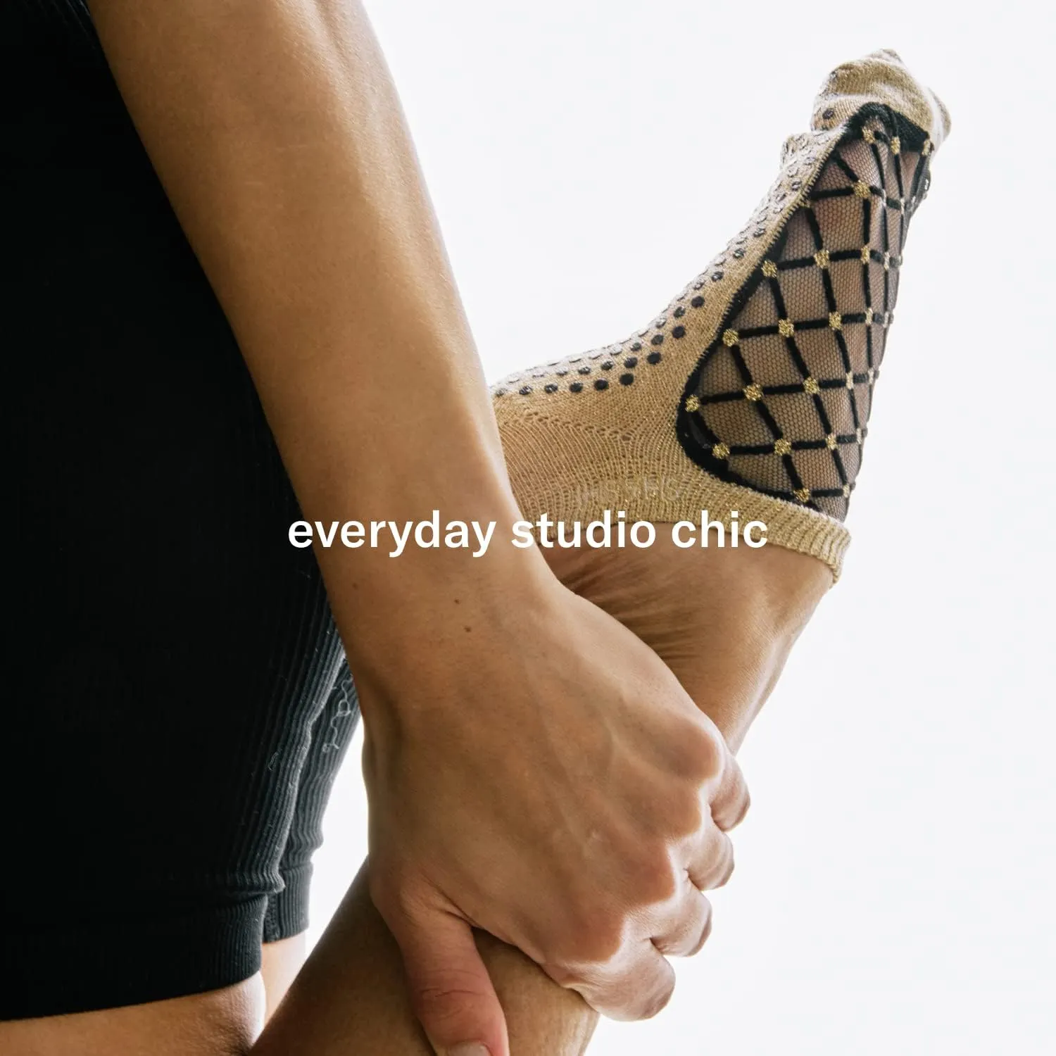 SHASHI Star Mesh Socks for Women  Sparkly, Full-Coverage Non Slip Socks for Barre, Yoga and More