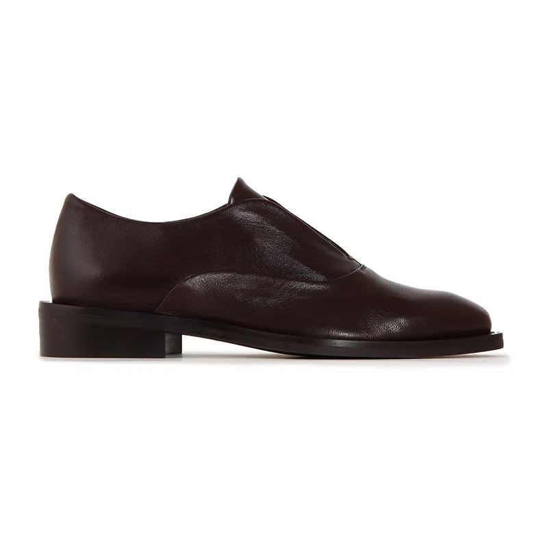 SHOES LIKE CANDY MIA SOFT DARK BROWN NAHKALOAFERIT
