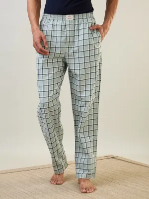 Sleepz Men Green Checks Regular Fit Cotton Payjama