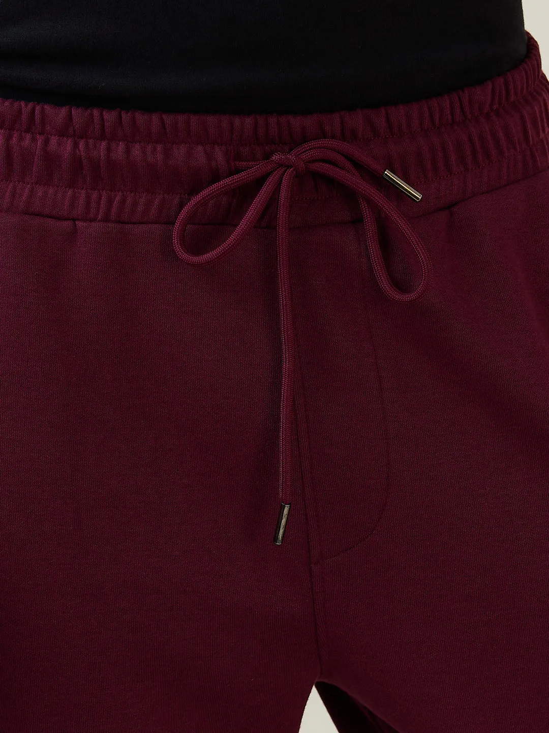 Sleepz Men Maroon Solid Regular Fit Cotton Blend Trackpant