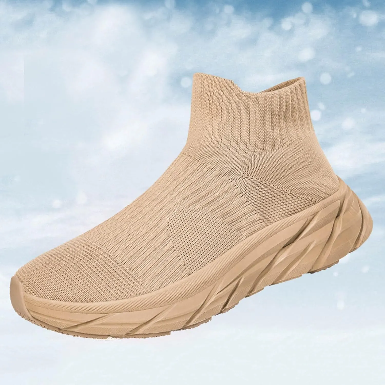Slip on Walking Shoes Women Comfy Knitted Non Slip Vintage Wide Running Shoes Breathable Gym Workout Shoes Lightweight Fashion Sneakers