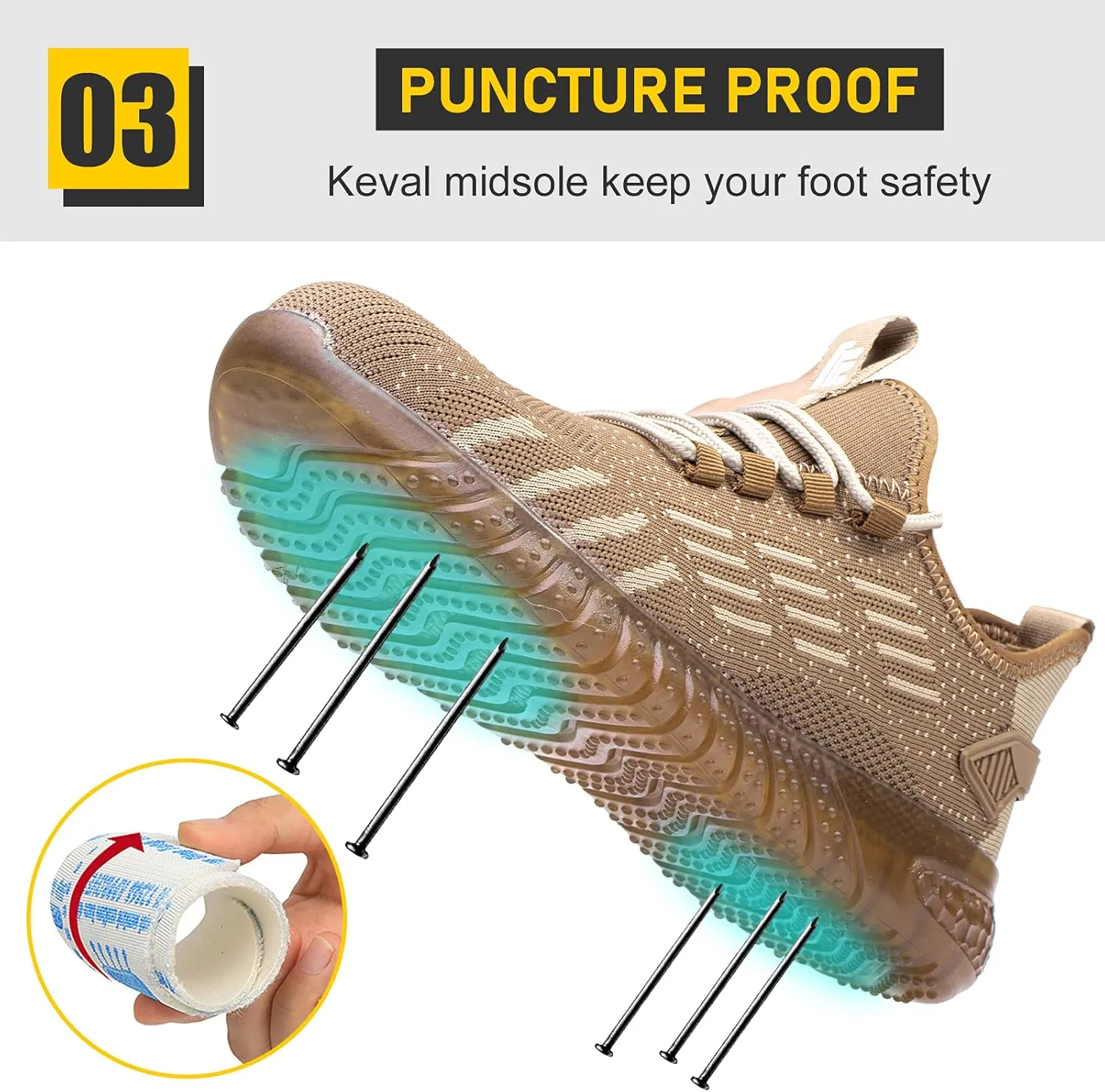 Steel Toe Shoes for Men Work Women Lightweight Air Cushion Sneakers Slip Resistant Safety Work Boots Indestructible Shoes