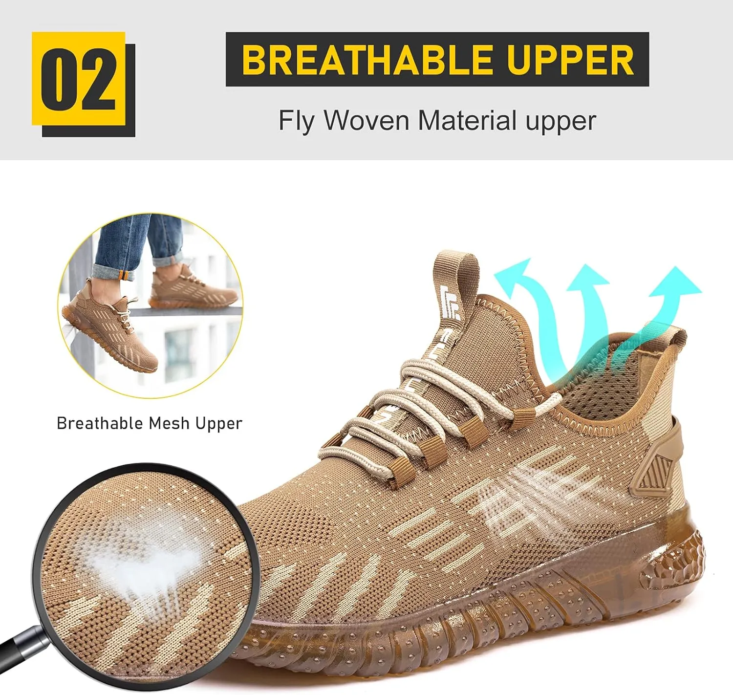 Steel Toe Shoes for Men Work Women Lightweight Air Cushion Sneakers Slip Resistant Safety Work Boots Indestructible Shoes