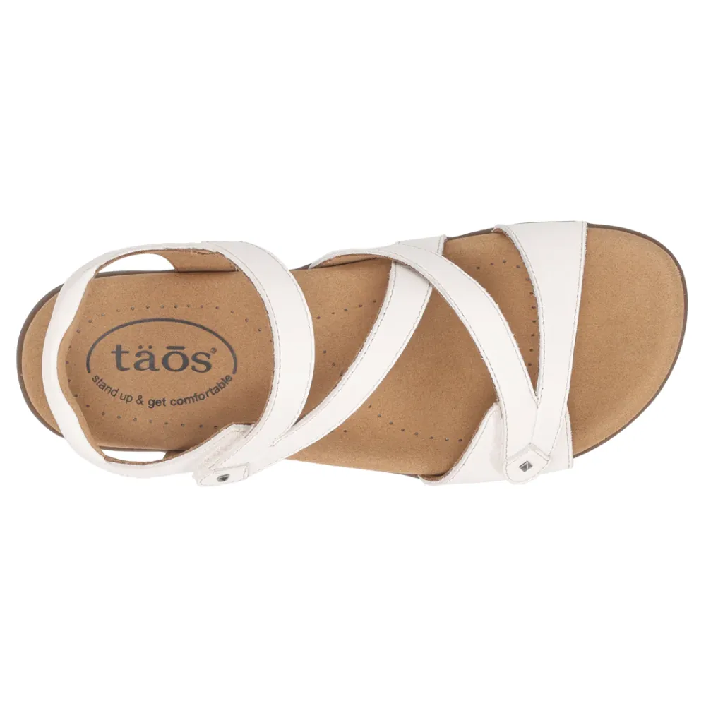 Taos Big Time White Leather Sandal (Women's)