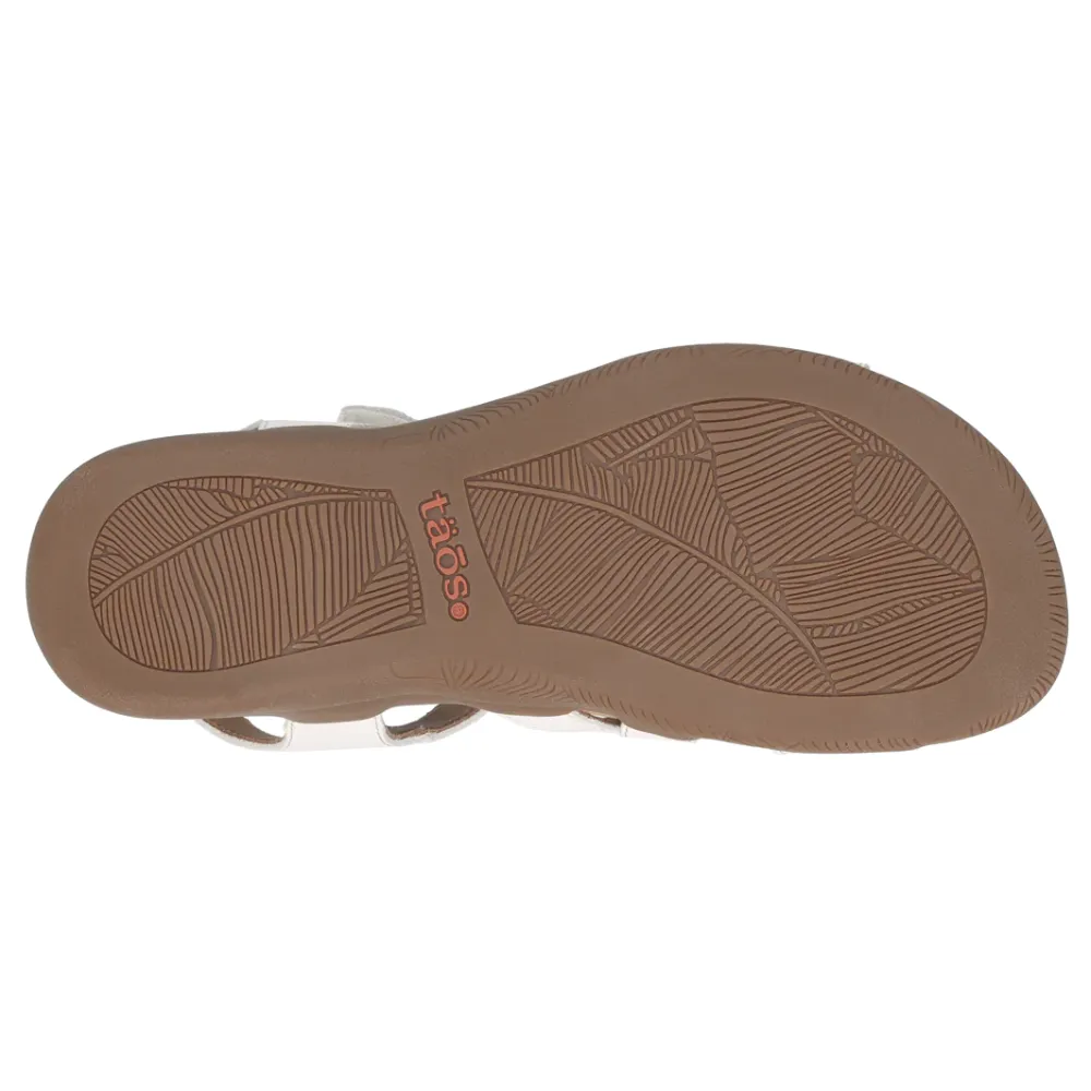 Taos Big Time White Leather Sandal (Women's)