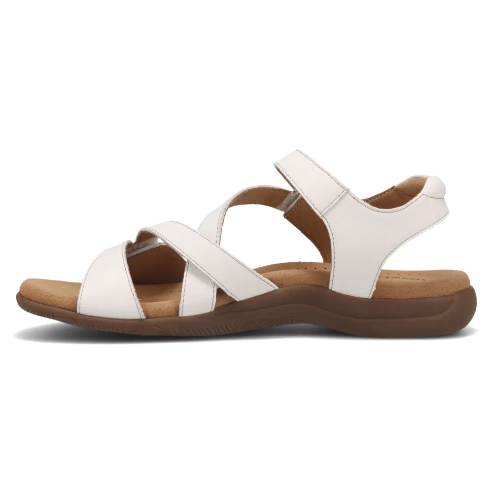 Taos Big Time White Leather Sandal (Women's)