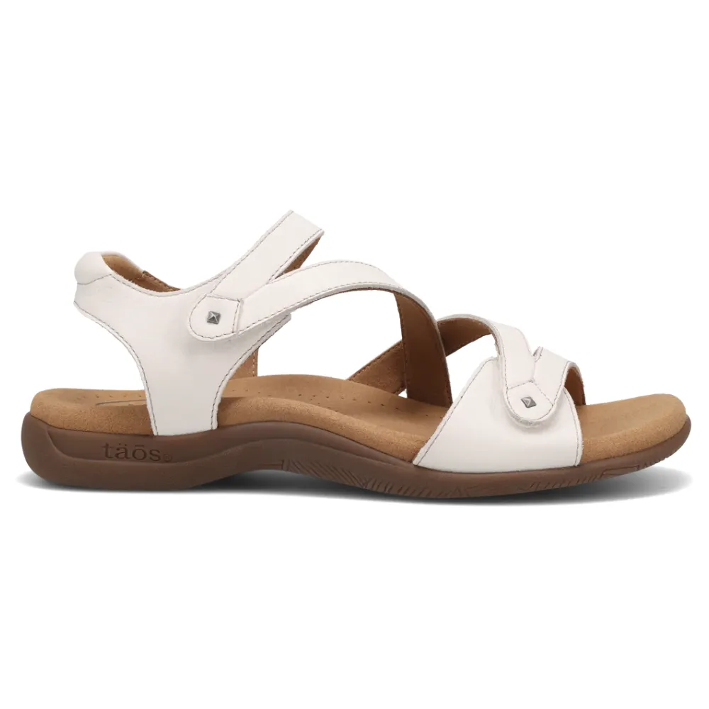Taos Big Time White Leather Sandal (Women's)