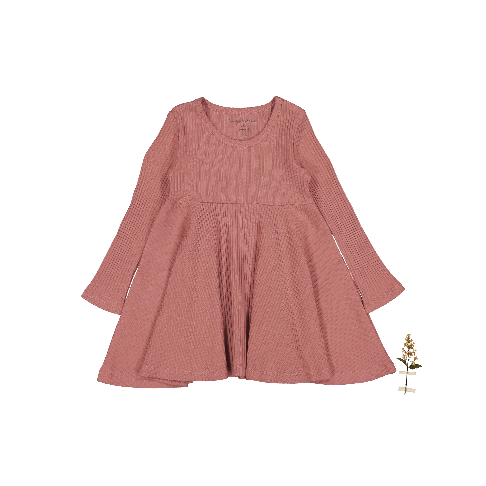 The Long Sleeve Dress - Rosewood Ribbed