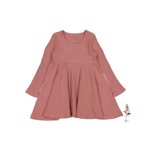 The Long Sleeve Dress - Rosewood Ribbed