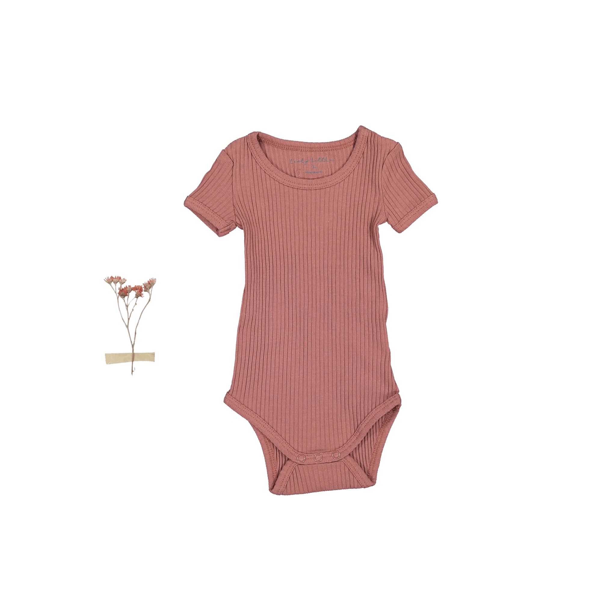 The Short Sleeve Onesie - Rosewood Ribbed