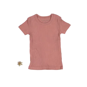 The Short Sleeve Tee - Rosewood Ribbed