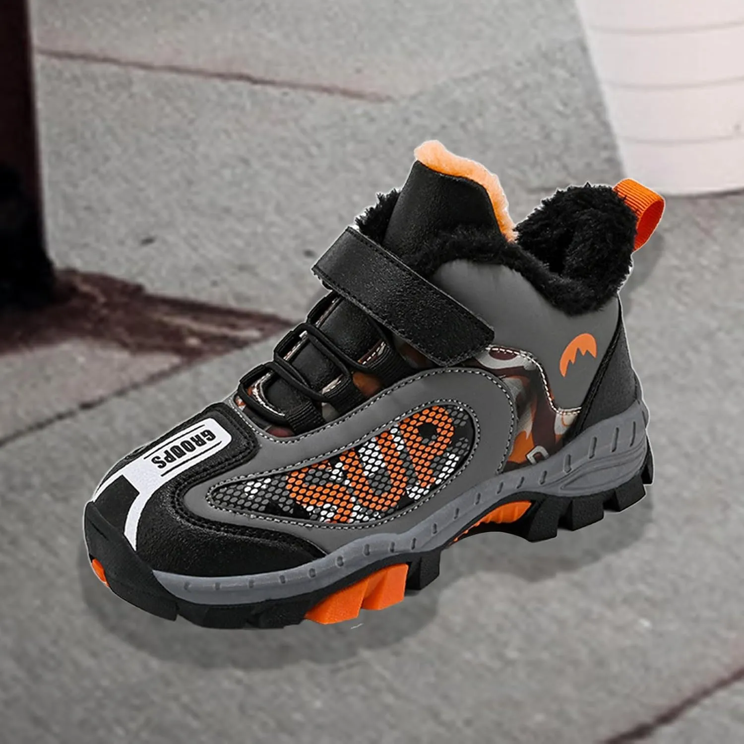 Toddler Hiking Boots Boys Girls Winter Snow Sneaker Non Slip Warm Sports Shoes for Outdoor Walking Climbing Running