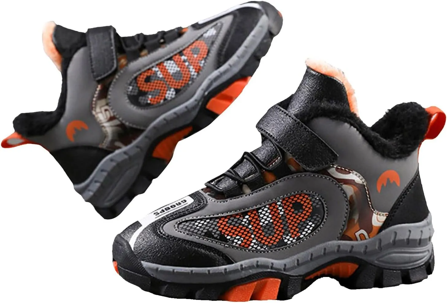 Toddler Hiking Boots Boys Girls Winter Snow Sneaker Non Slip Warm Sports Shoes for Outdoor Walking Climbing Running