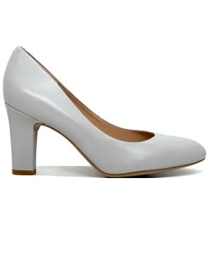 Umis High Heel Stone Leather Court Shoe