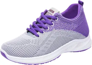 Walking Sneakers for Women Colorblock Mesh Lace Up Shoes Lightweigh Breathable Running Walking Workout Tennis Shoes