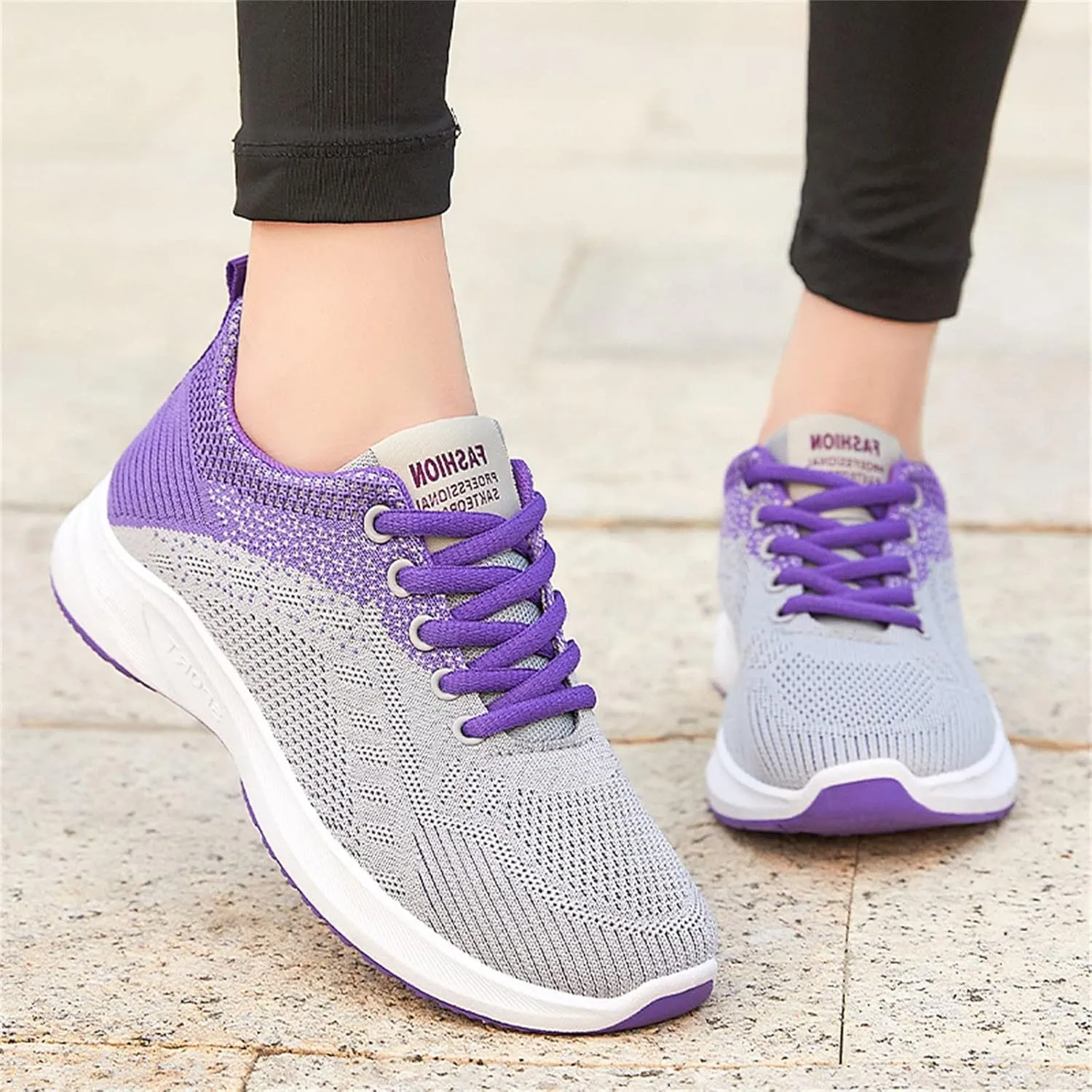 Walking Sneakers for Women Colorblock Mesh Lace Up Shoes Lightweigh Breathable Running Walking Workout Tennis Shoes