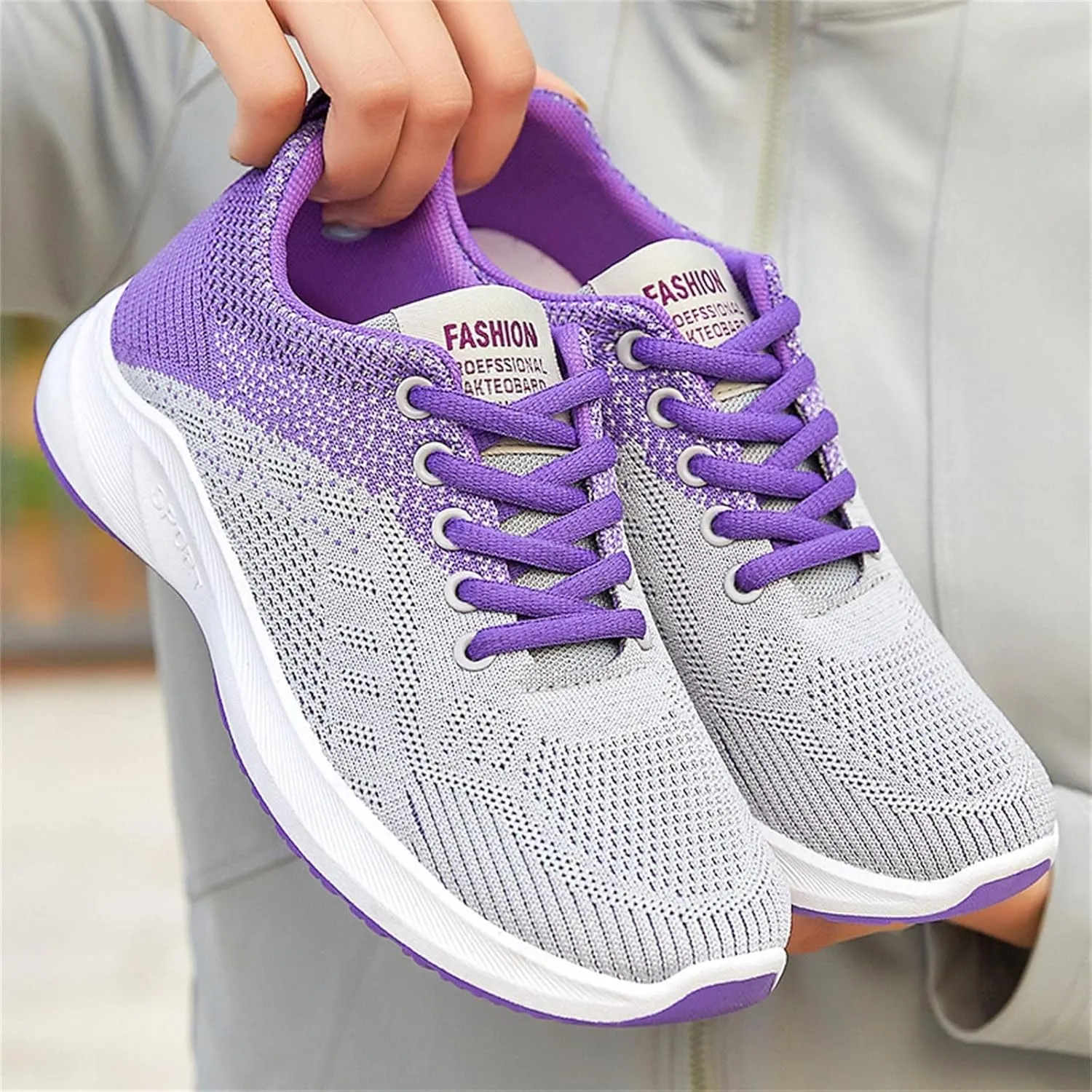 Walking Sneakers for Women Colorblock Mesh Lace Up Shoes Lightweigh Breathable Running Walking Workout Tennis Shoes