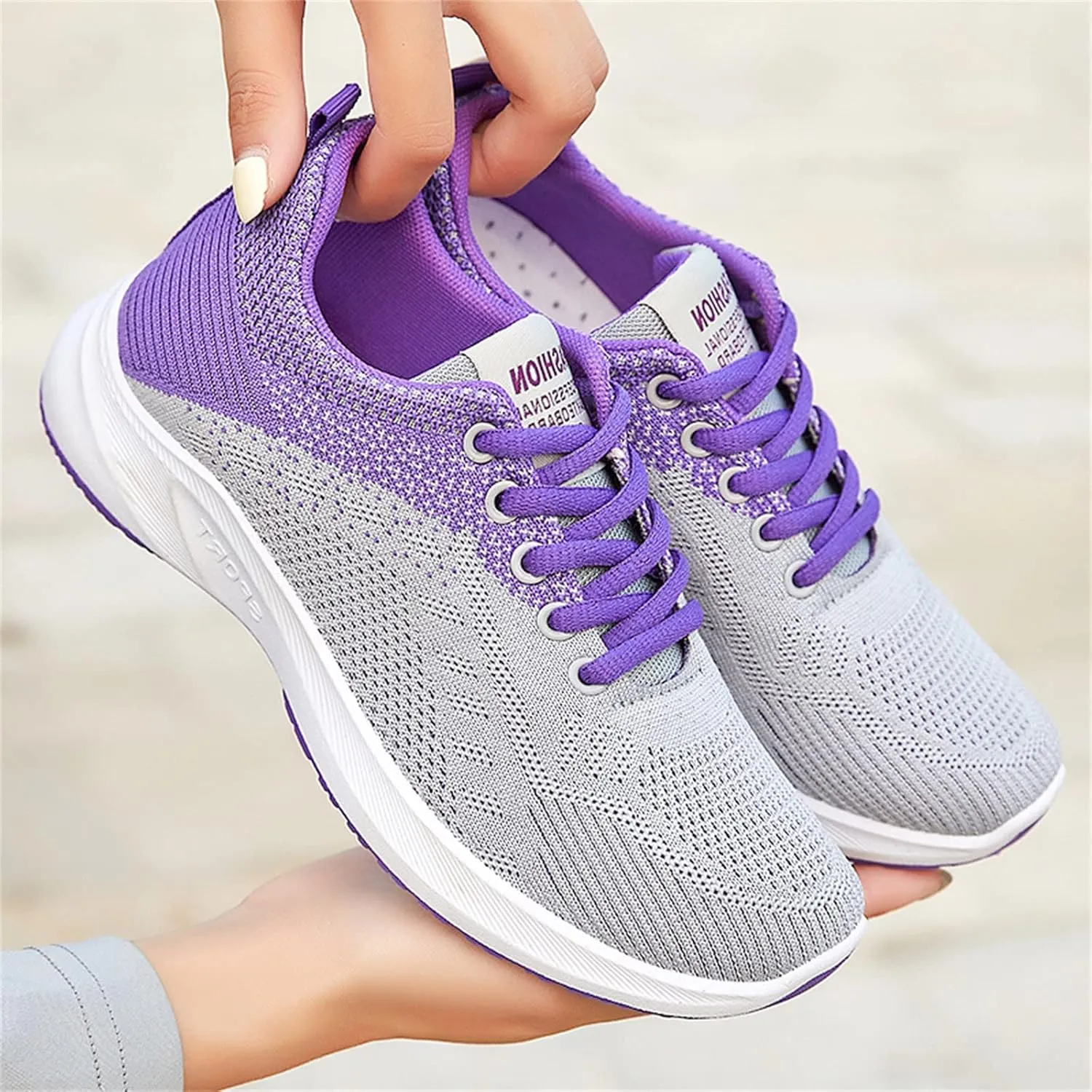 Walking Sneakers for Women Colorblock Mesh Lace Up Shoes Lightweigh Breathable Running Walking Workout Tennis Shoes