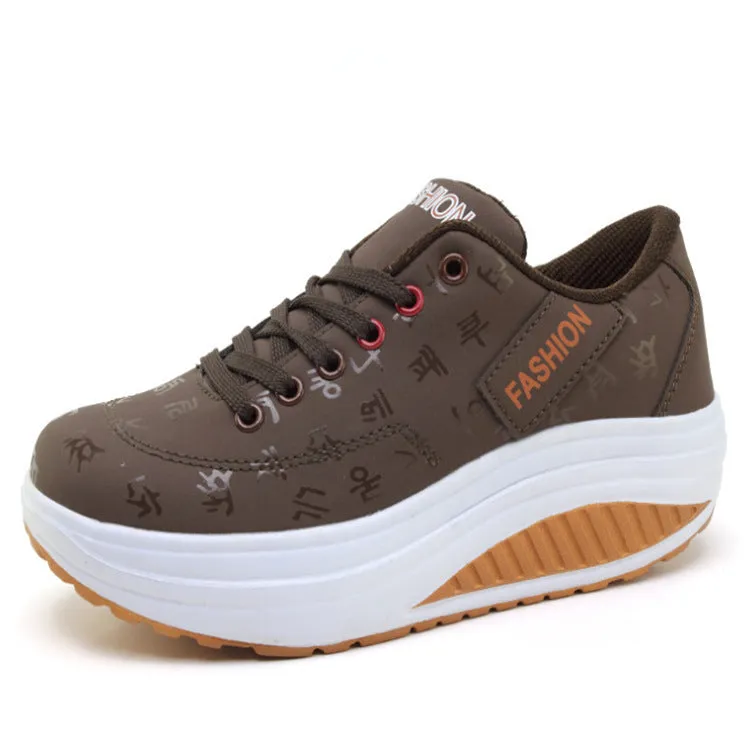 Women Thick Soles Leather Breathable Sneakers