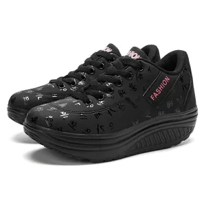 Women Thick Soles Leather Breathable Sneakers
