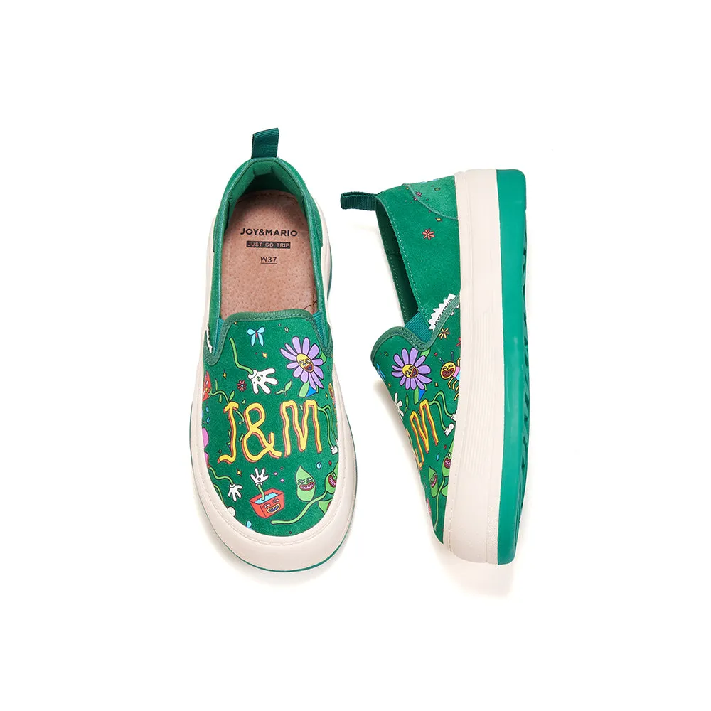 Women’s Cow suede Platform Slip-on Loafers-87950W