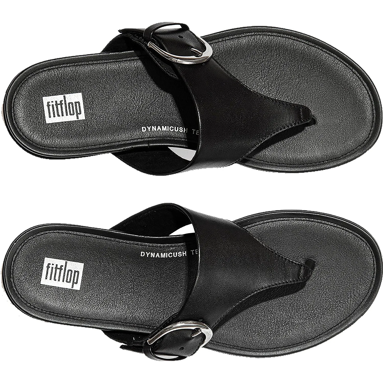 Women's FitFlop Graccie Toe-Post All Black Leather