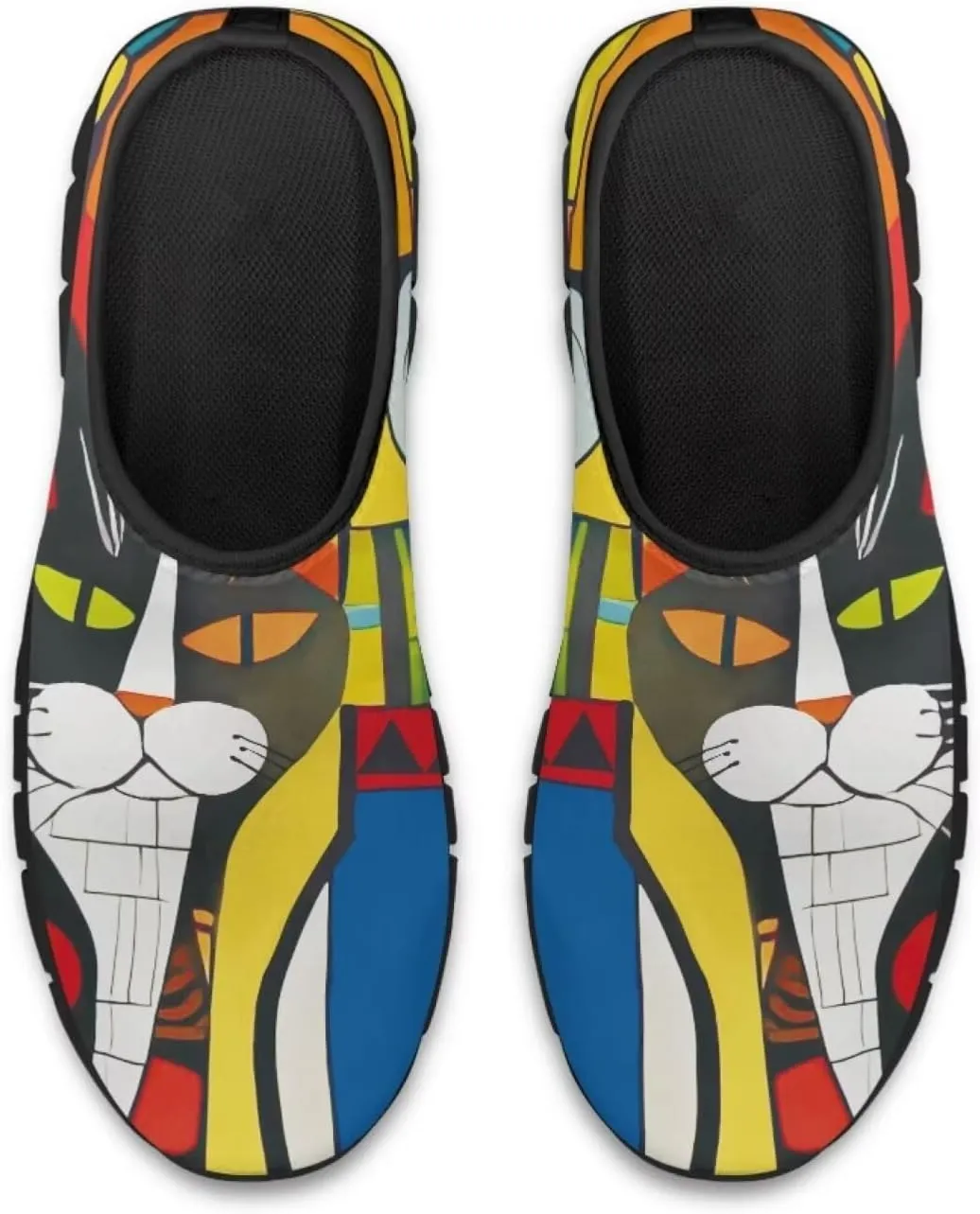 Women's Mesh Shoes Cat Print Non-Slip Athletic Sport Sneakers Soft Running Sneakers Cozy Breathable Walking Loafers for Outdoor