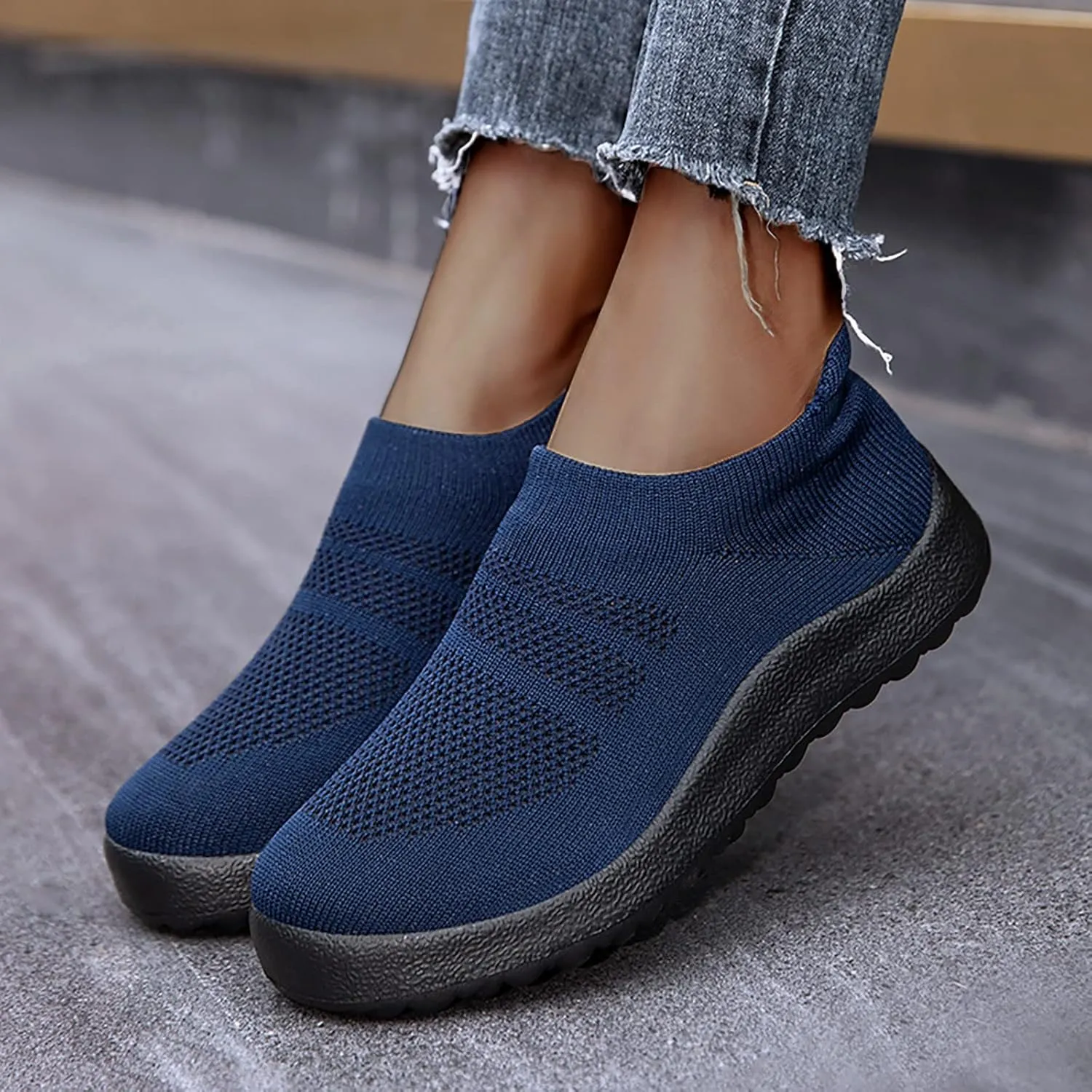 Womens Non Slip Work Shoes Slip On Water Resistant Tennis Shoes Men Mesh Ladies Casual Shoes High Top Sneakers Platform Tennis Shoe Loafers Shoe