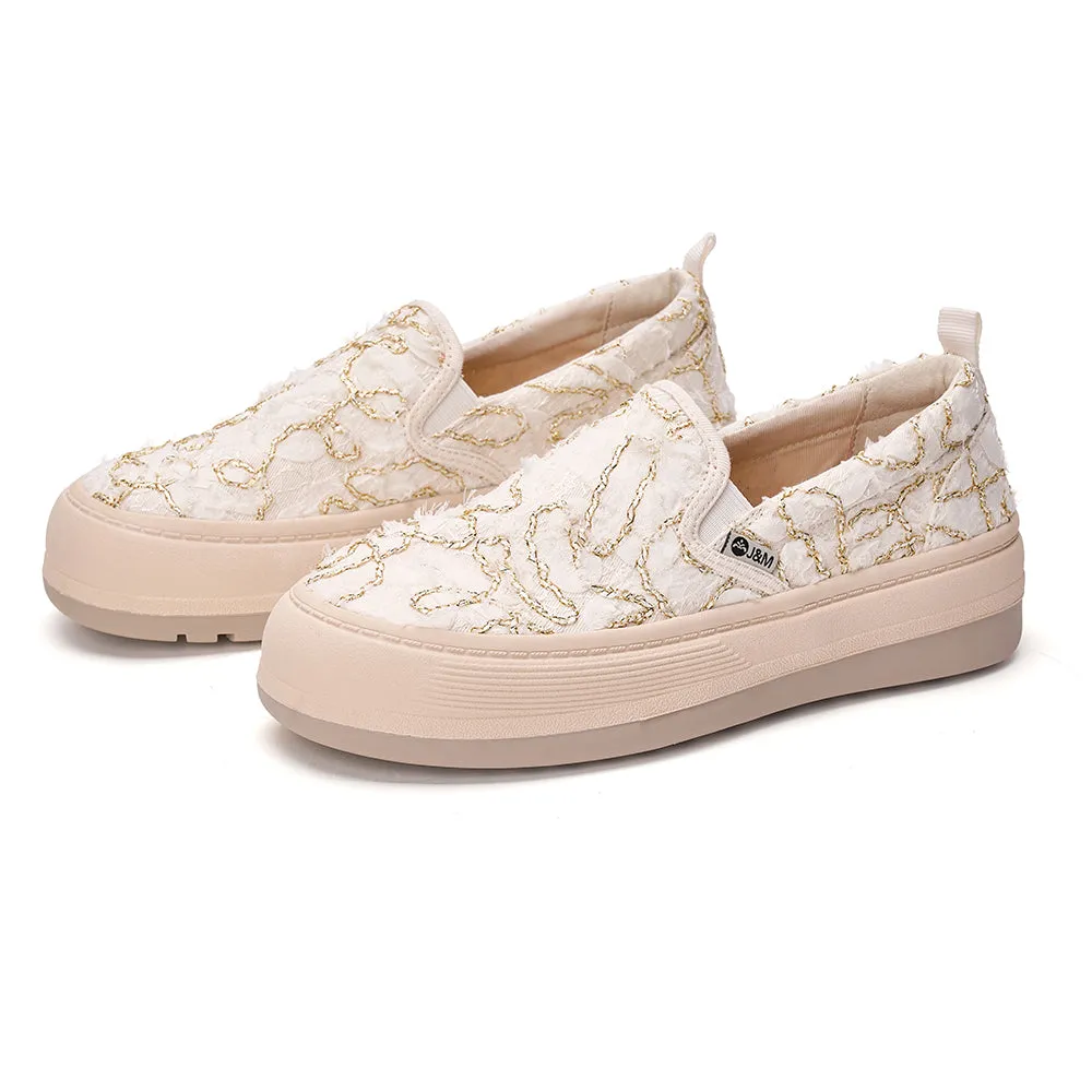 Women’s Slip-On Lace Platform Loafers-87820W