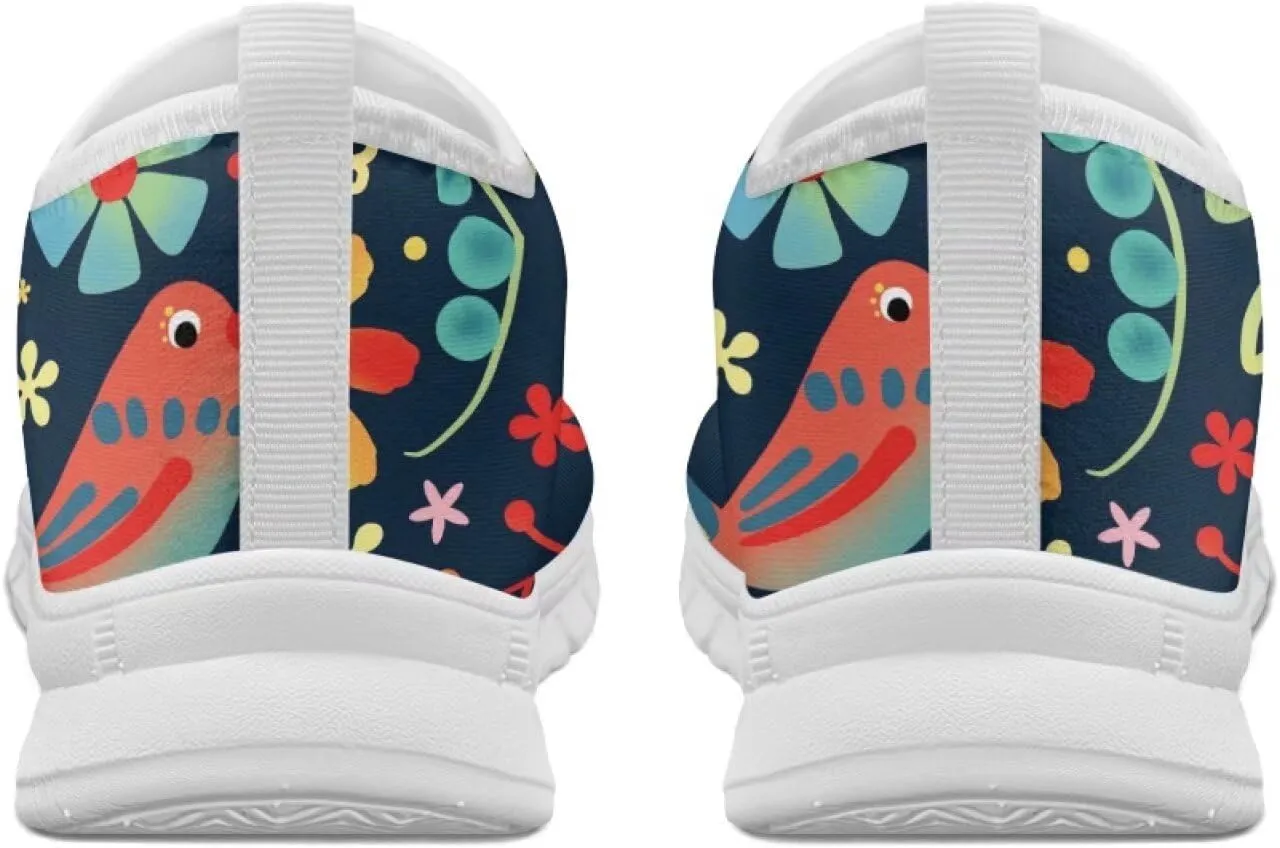 Women's Slip On Sneakers Casual Loafers Mesh Art Pattern Comfort Soft Walking Shoes for Women Daily Work Travel Shoes US Size 5.5-11.5
