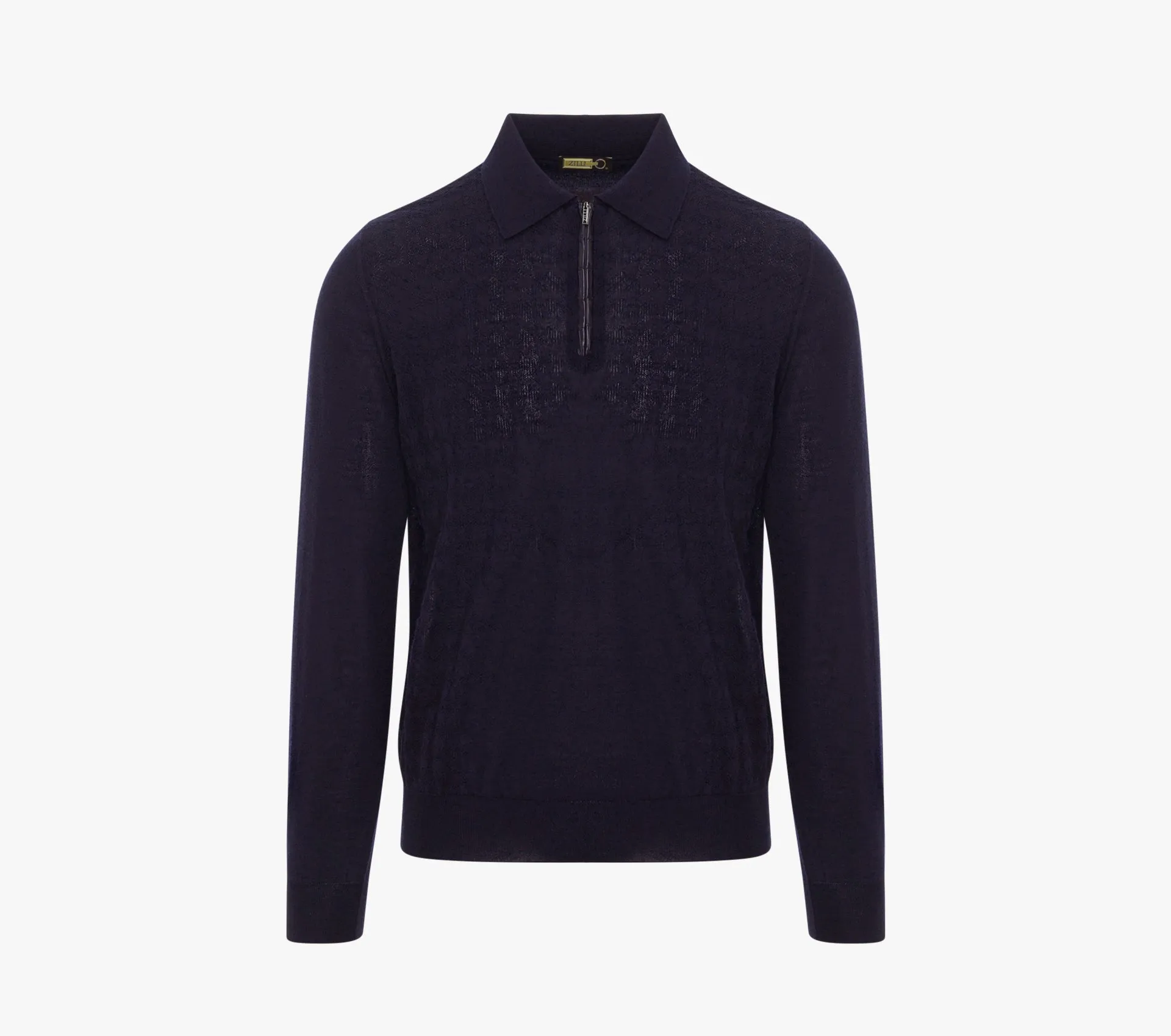 Zipped Polo Shirt with Crocodile Details