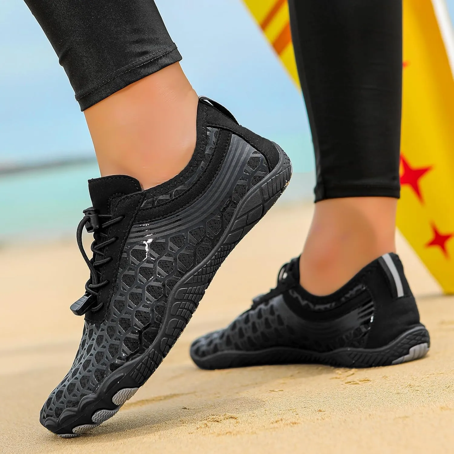 ZWRXW Hike Barefoot Shoes Women Wide Toe Box Healthy & Non-Slip Barefoot Shoes Unisex Outdoor Hiking Footwear for Beach Walking Kayaking Surfing Training